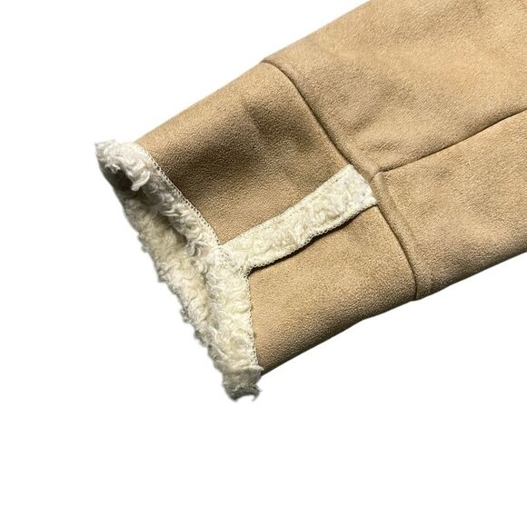Liz Claiborne 90’s Faux Suede & Sherpa Lined Whipstitch Detail Jacket Size S - Picture 7 of 12